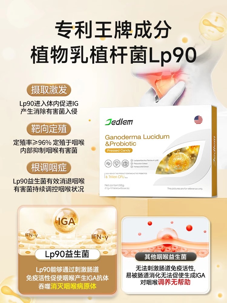 养护慢性咽喉肿痛咳嗽高活性咽喉益生菌